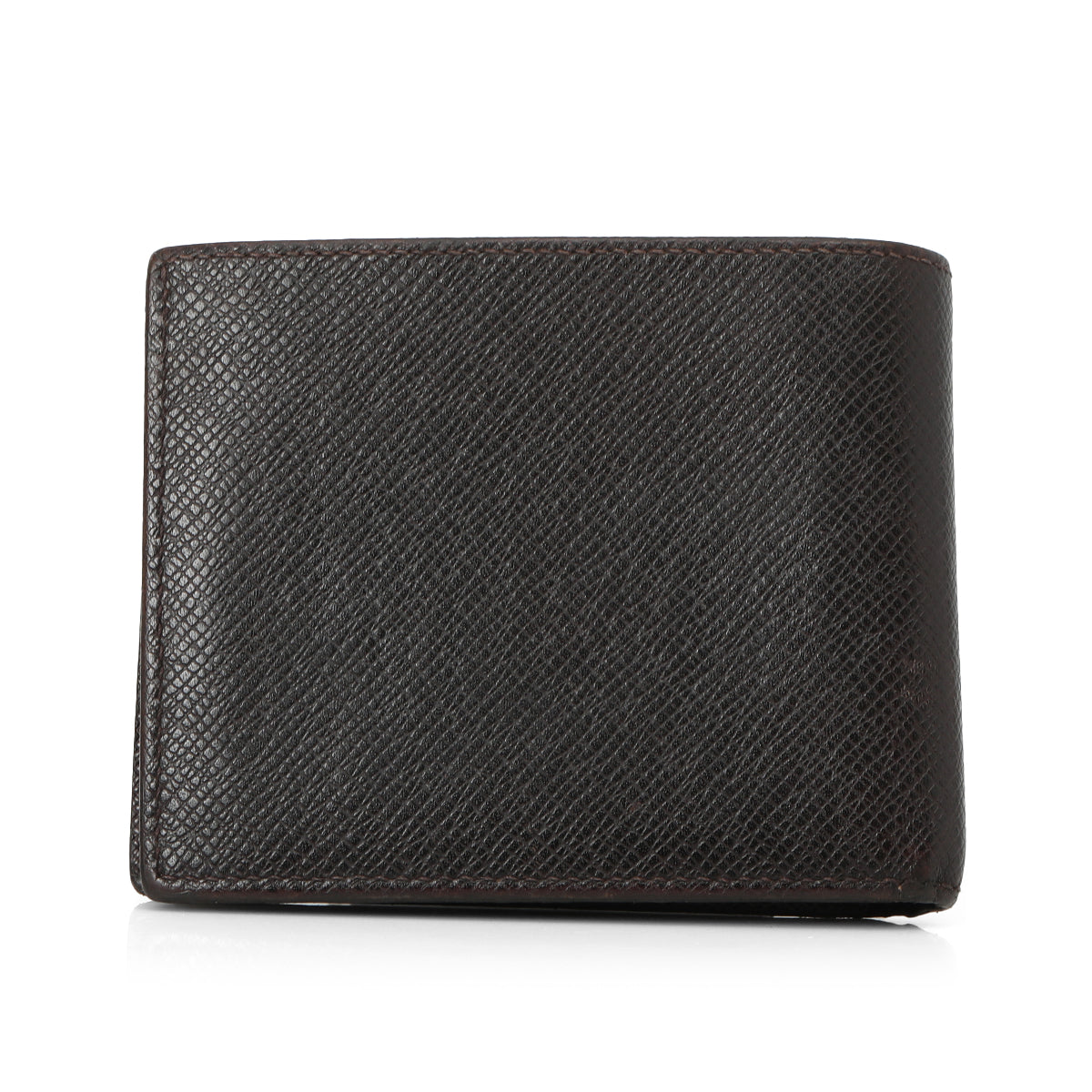 Brown Taiga Leather Bifold Wallet Small