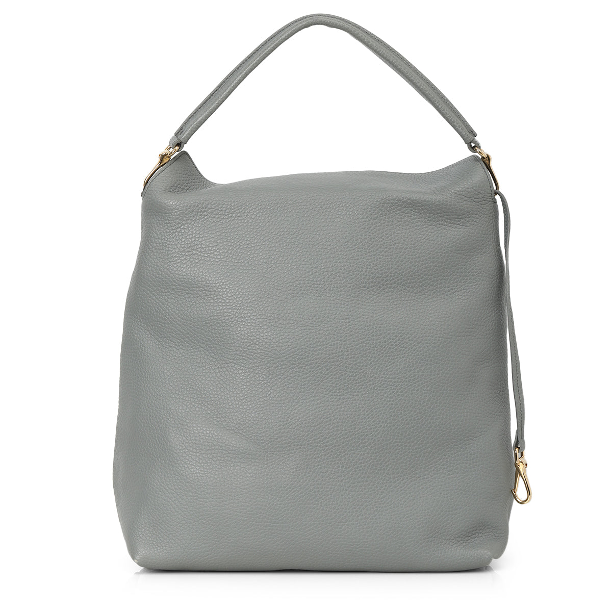 Calf Leather Grey Hobo Medium
