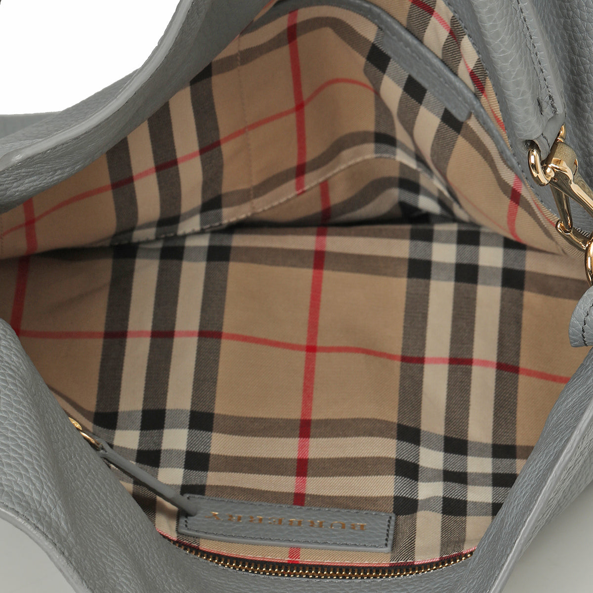 Calf Leather Grey Hobo Medium