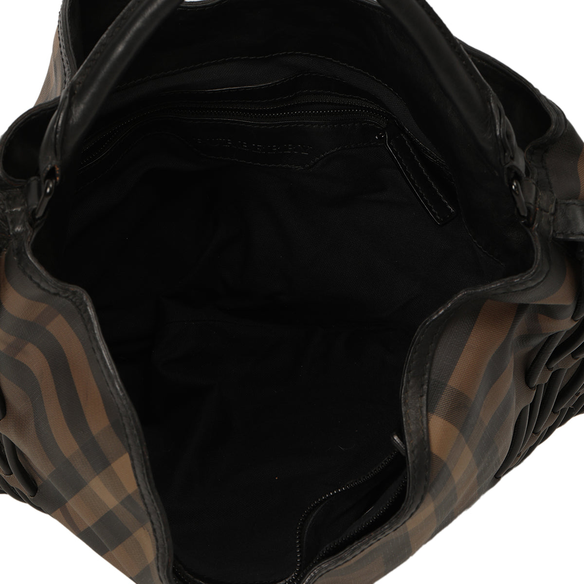 Smoked Check Cable Knots Bag Large