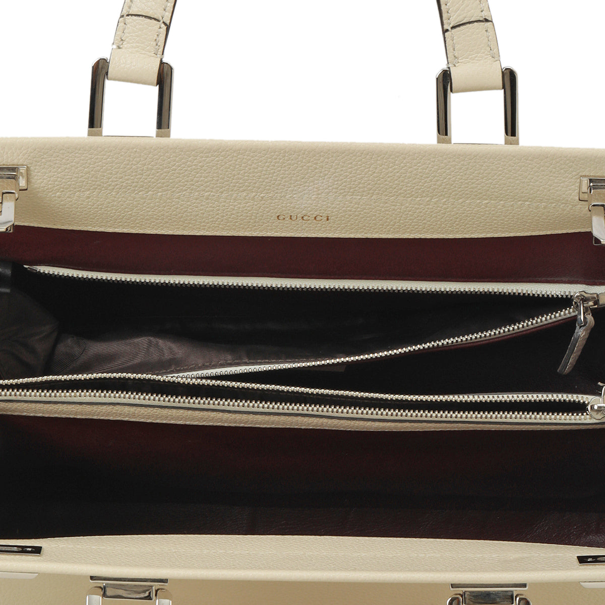 Gucci White Leather Medium Zumi Tote