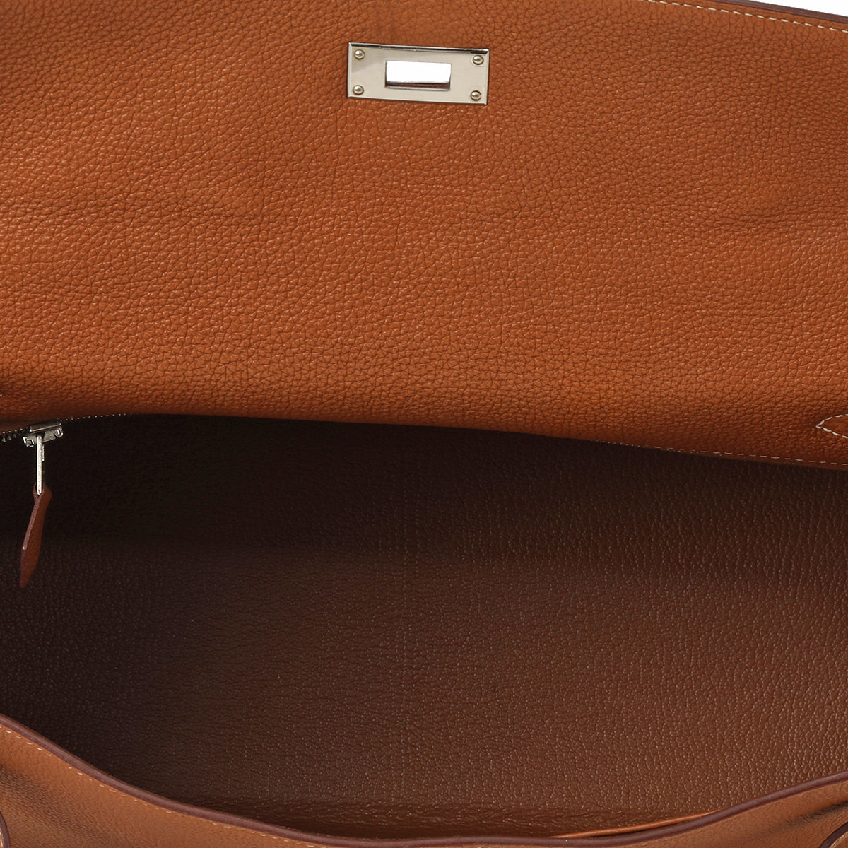 Kelly 35 Tan With Silver Hardware