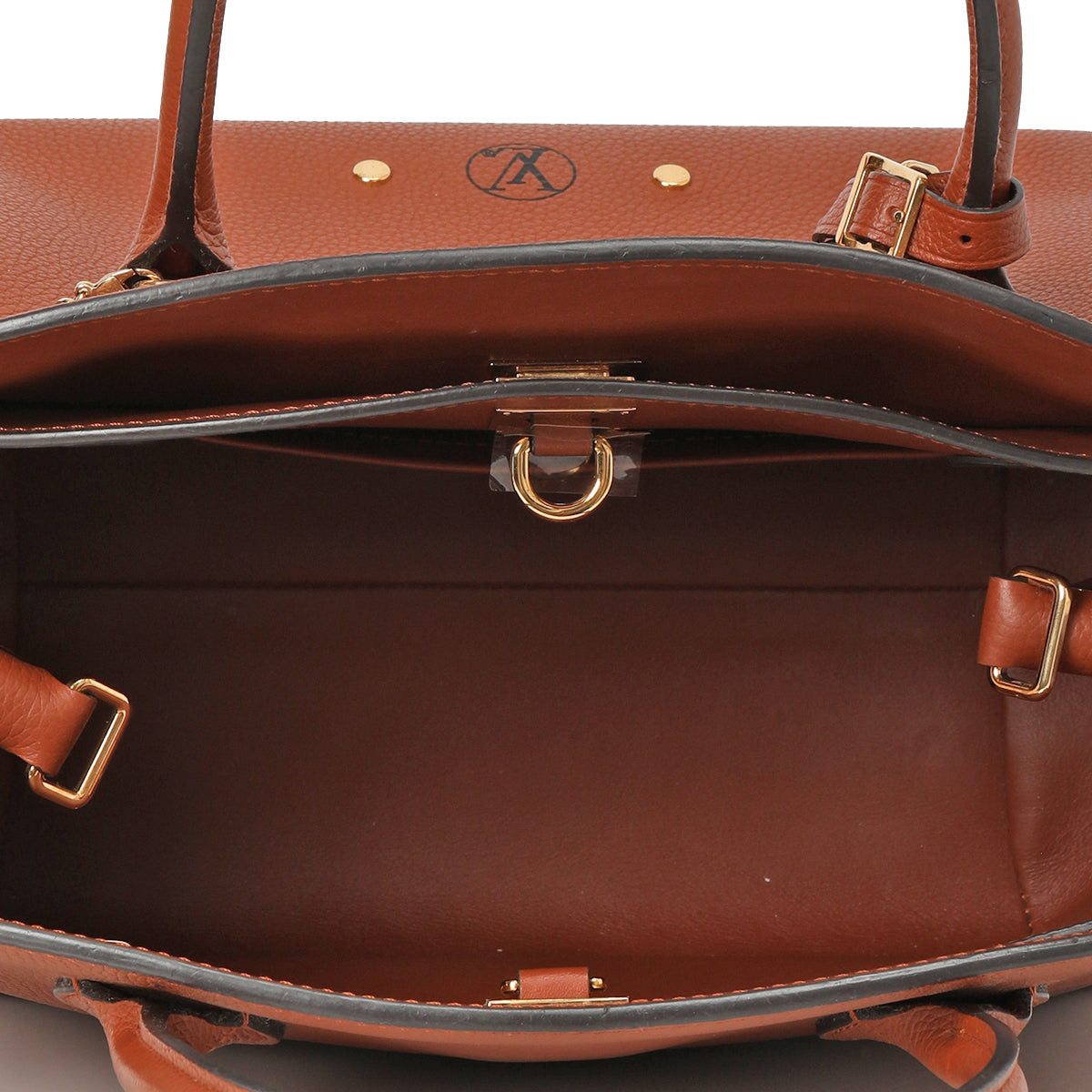 Brown Calfskin Leather Milla PM Satchel Bag
