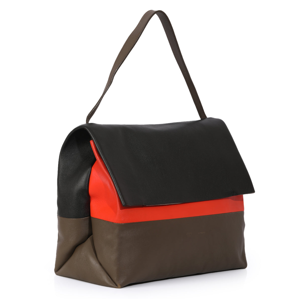 Tri Colour All Soft Leather Shoulder Bag