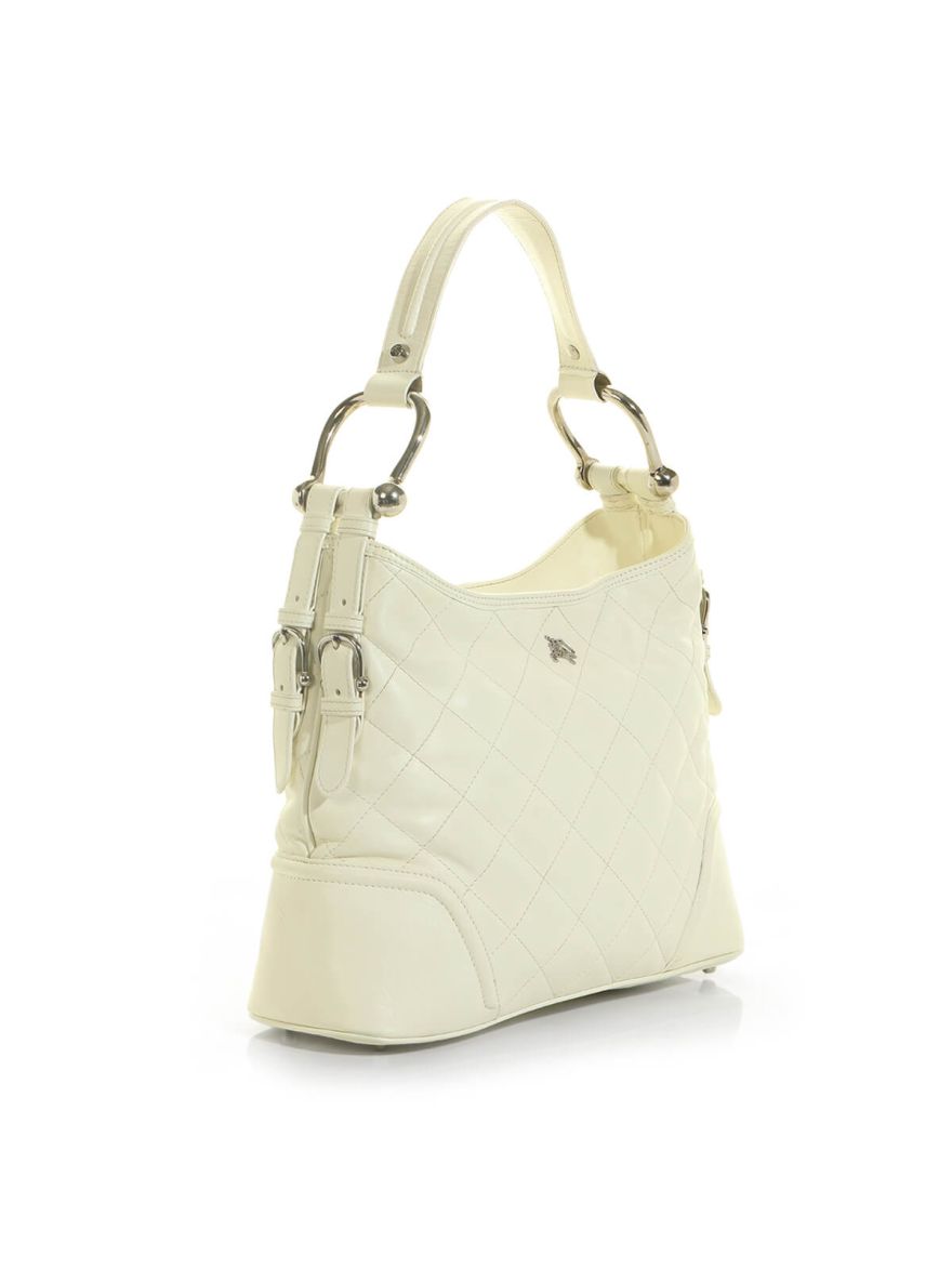 White Quilted Hobo Bag