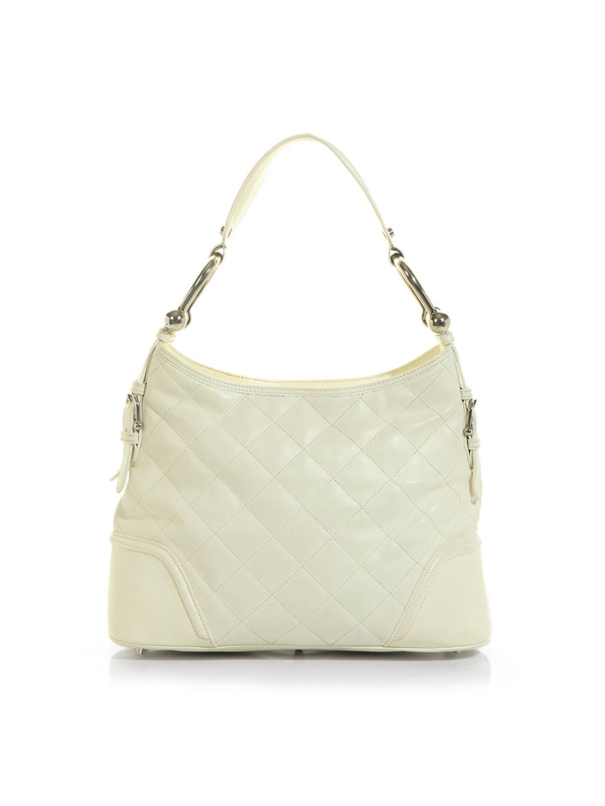 White Quilted Hobo Bag