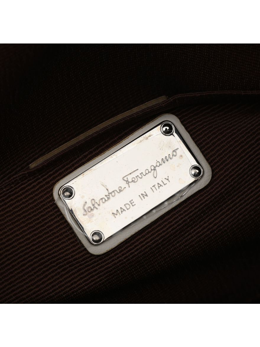 White Patent Leather Monogram Boston Bag