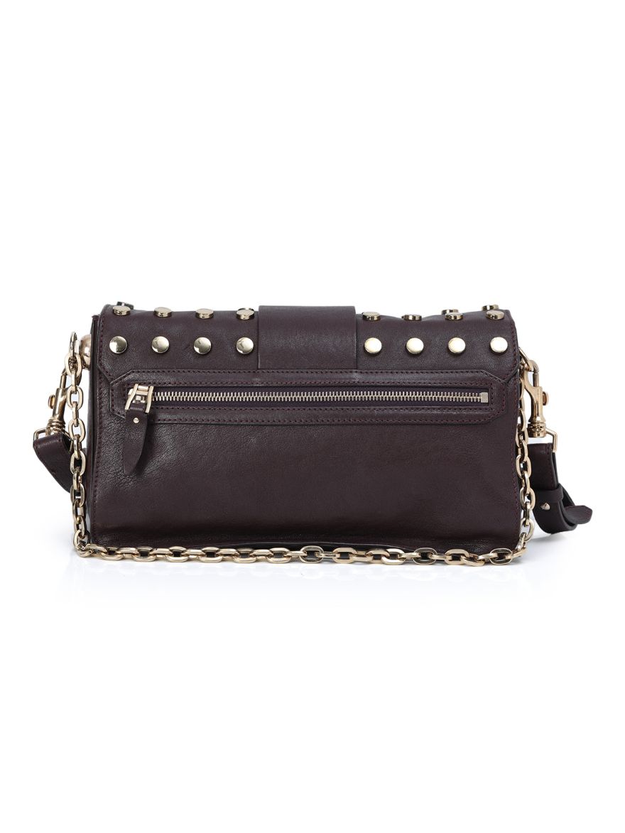 Wine Gold Studded Crossbody Bag One Size