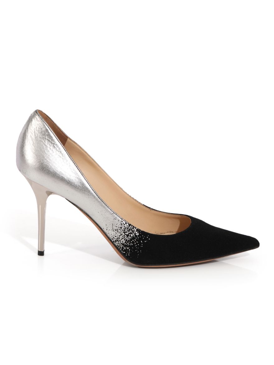 Navy Blue And Silver Ombre Heels Size-39
