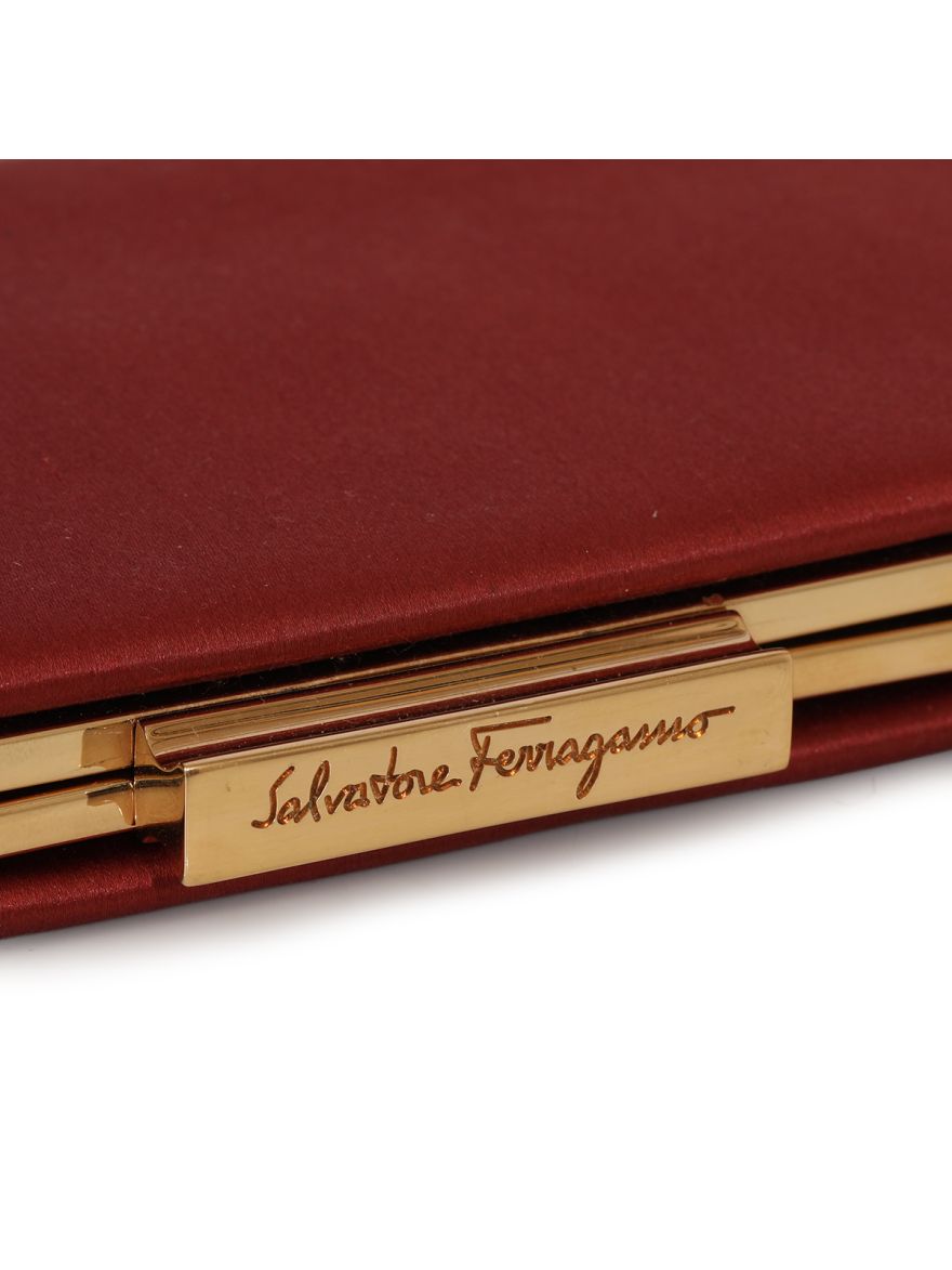 Red Evening Clutch With Chain Small