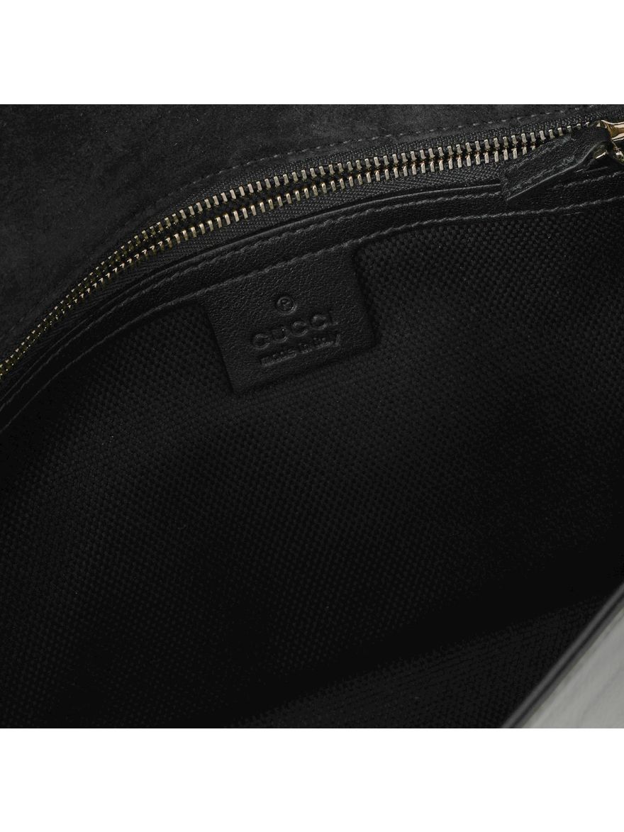 Black Leather Soho Clutch Small