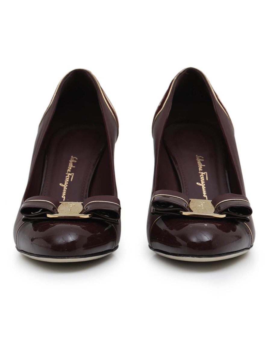 Burgundy Leather Pimpa Vara Heels/Size-6.5 D