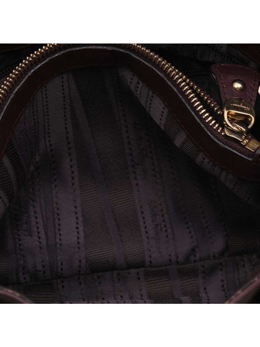 Purple Gancini Leather Handbag with Strap