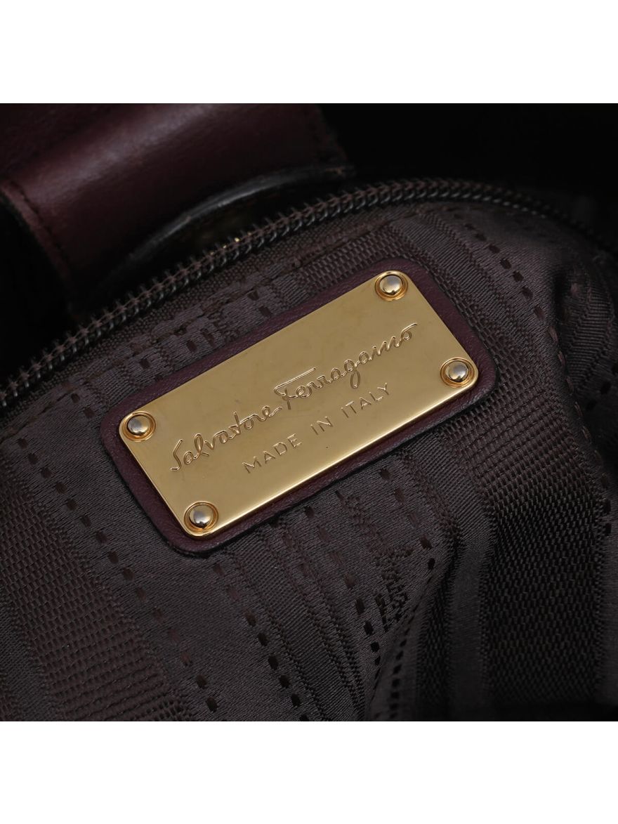 Purple Gancini Leather Handbag with Strap