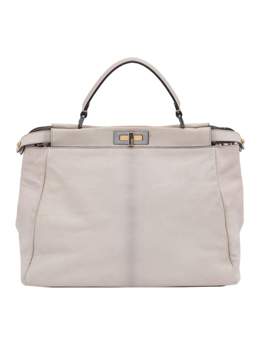 Leopard-Lined Print Peekaboo Handbag