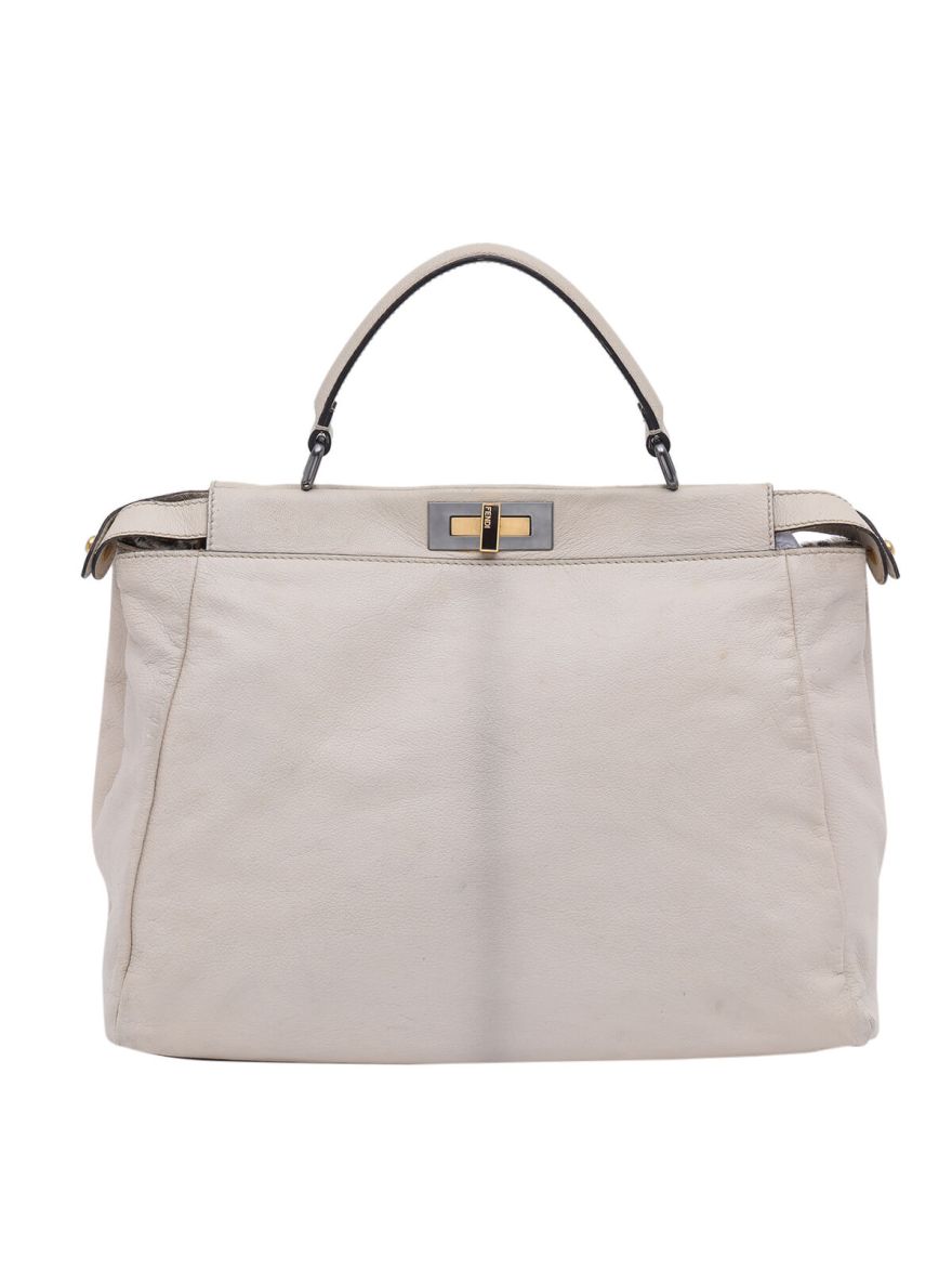 Leopard-Lined Print Peekaboo Handbag