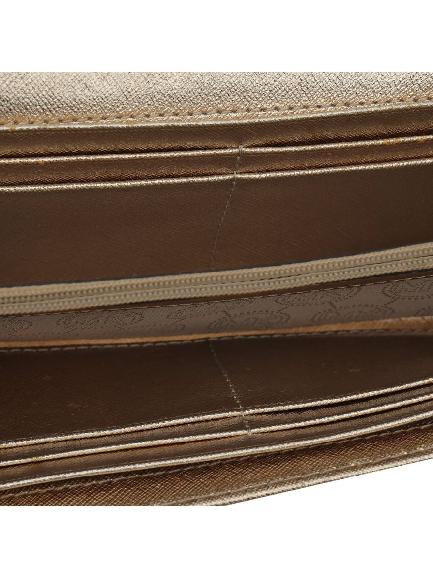 Golden Metallic Leather Sling Bag
