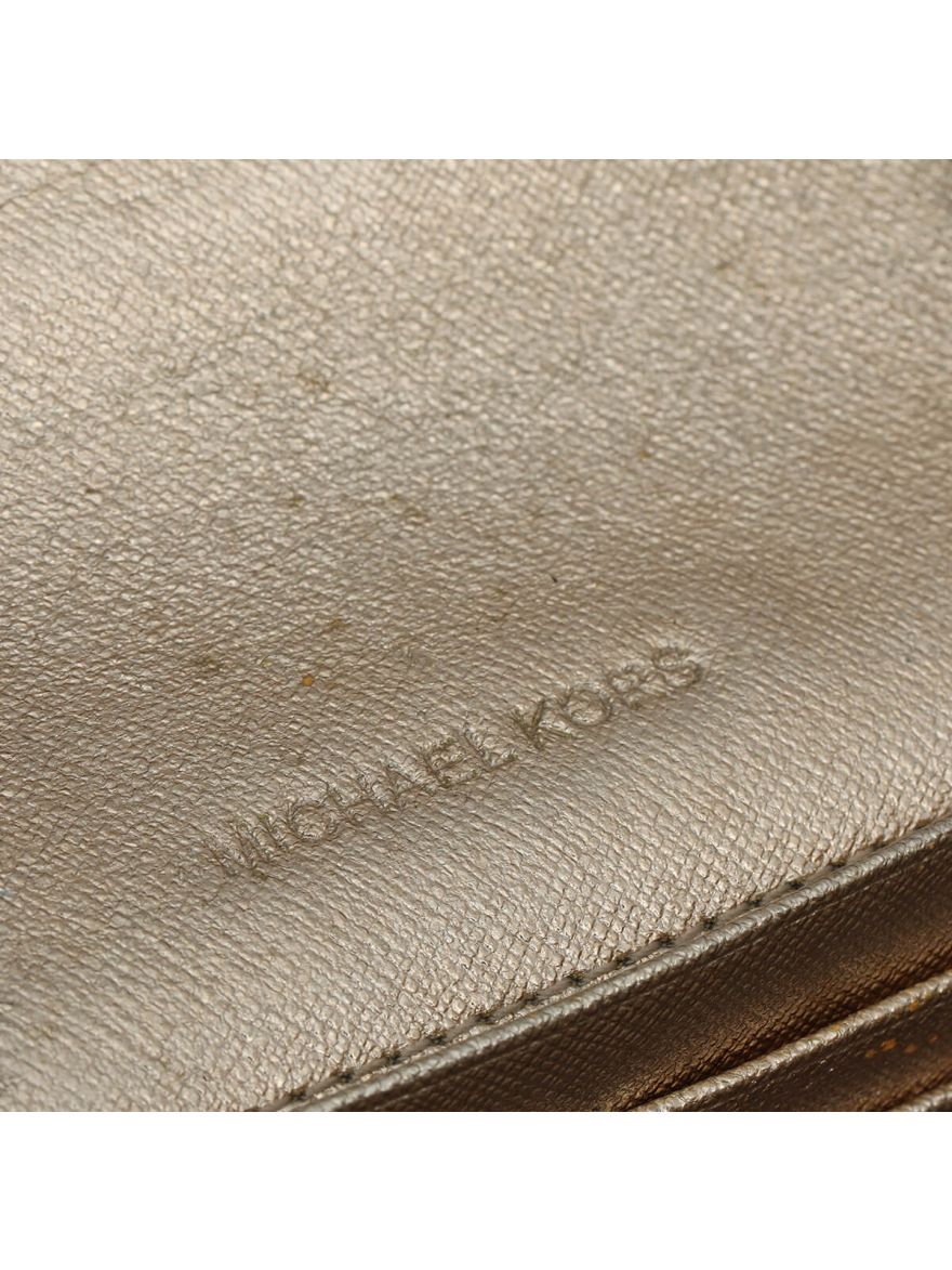 Golden Metallic Leather Sling Bag