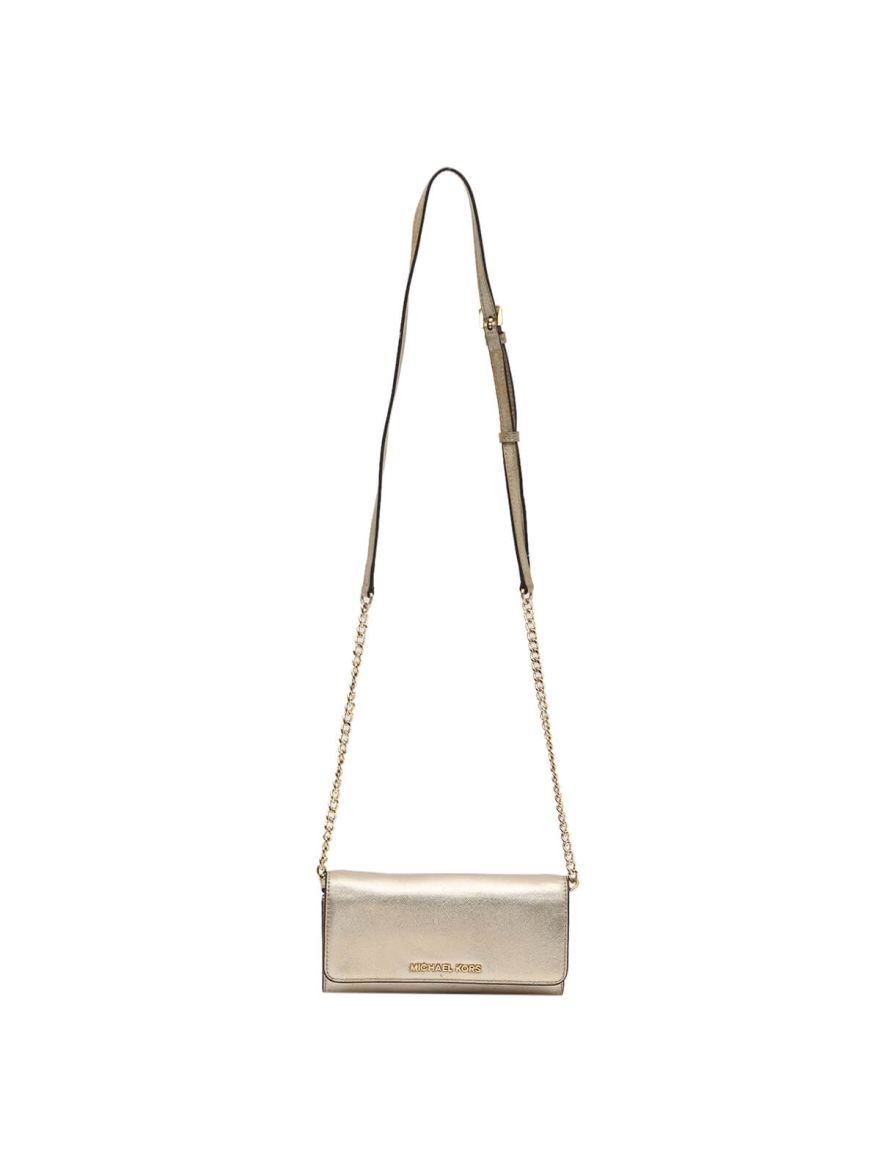 Golden Metallic Leather Sling Bag