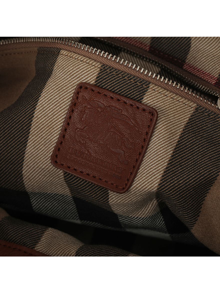 Canvas And Leather Brown Hobo Bag One Size