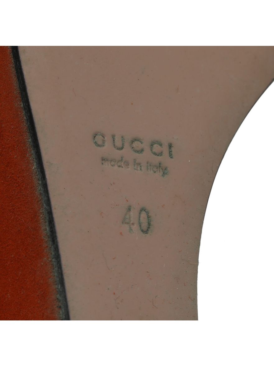 Orange Suede Horsebit Wedges/Size-40