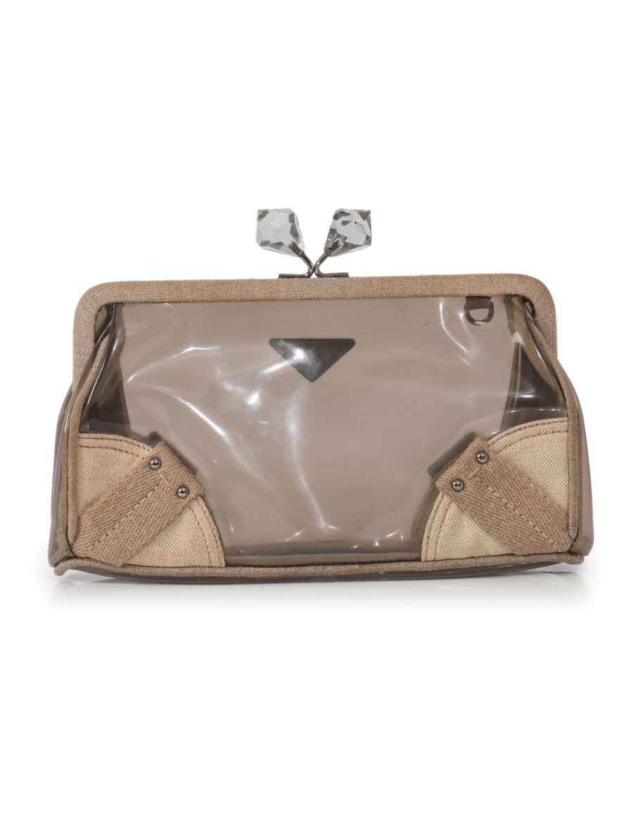 Crystal Pvc Kisslock Clutch One Size