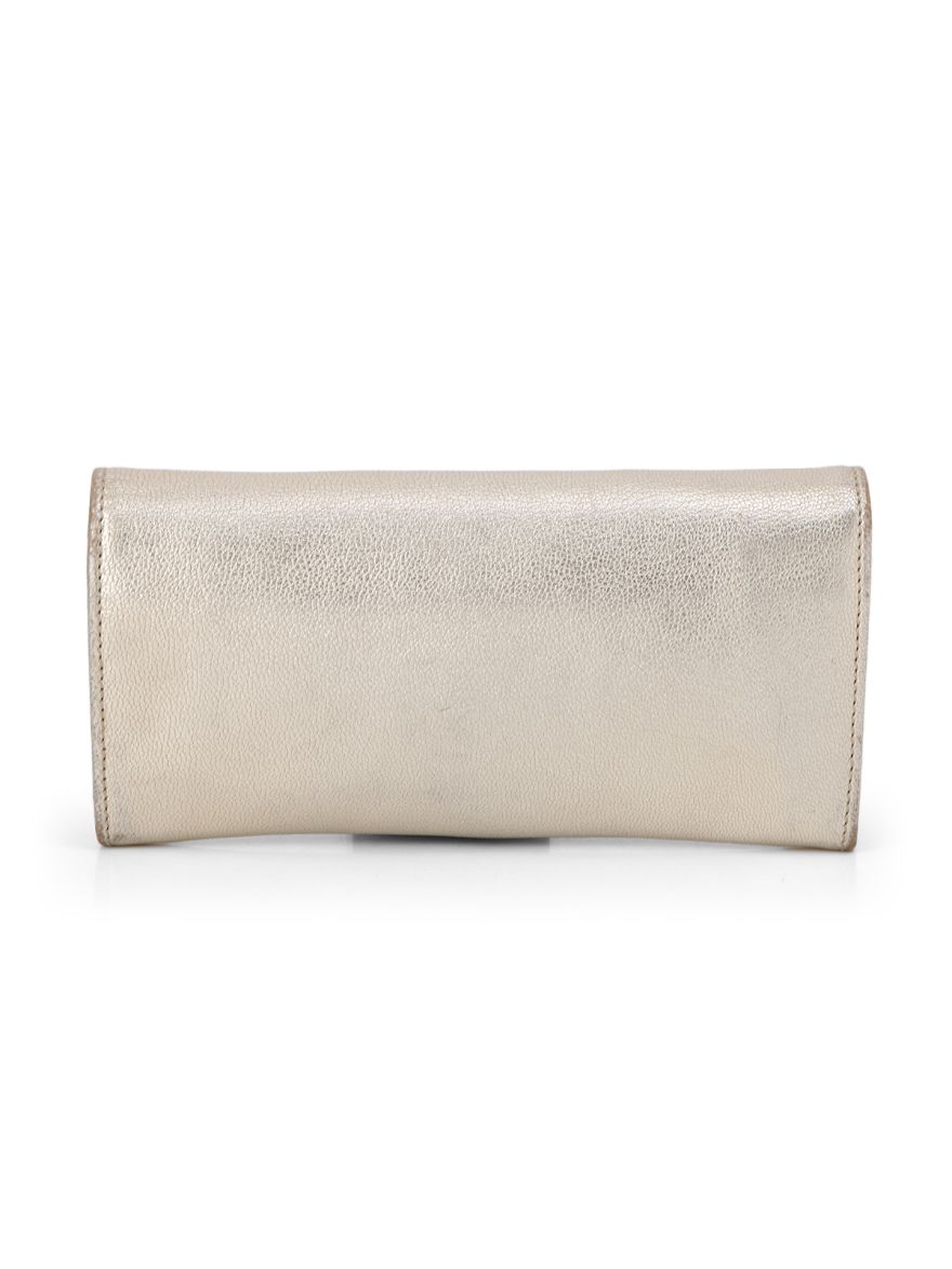 Metallic Gold Continental Flap Wallet One Size