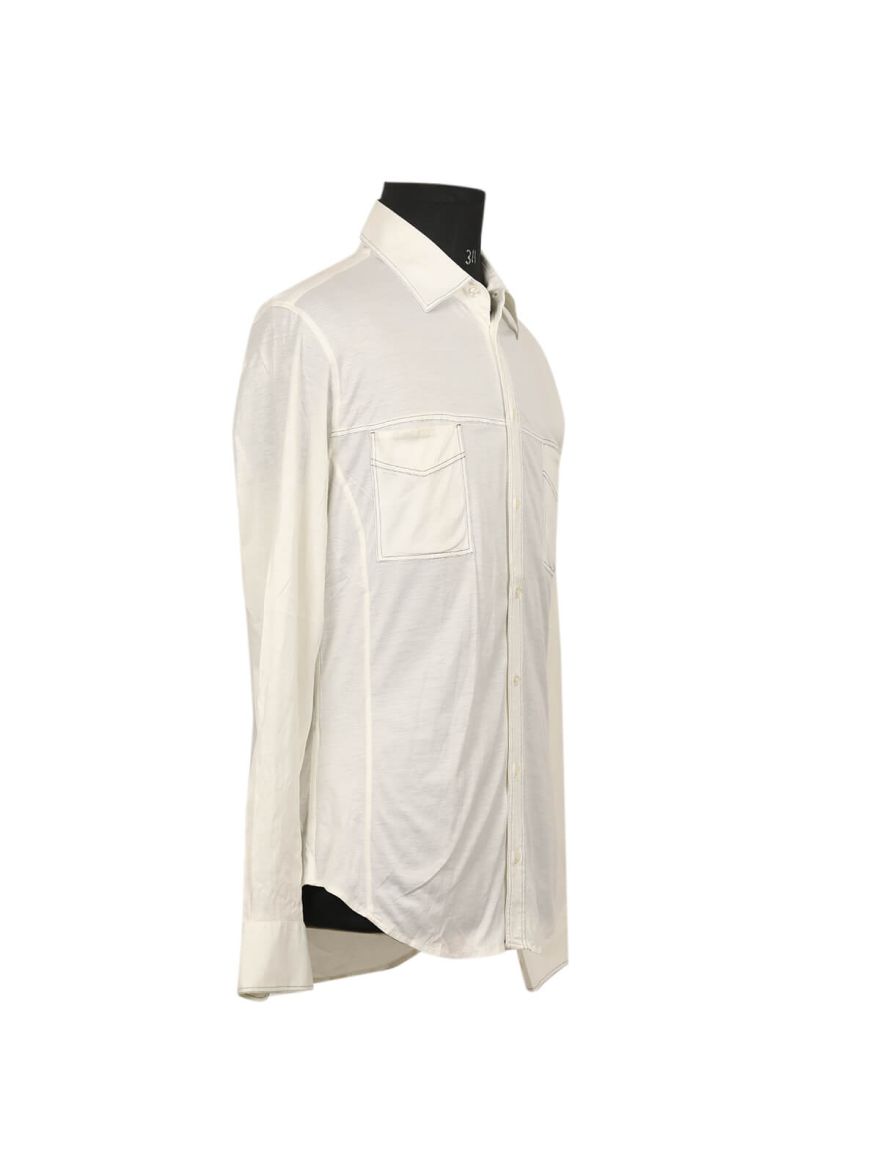 White Cotton Men's Shirt/Size-42
