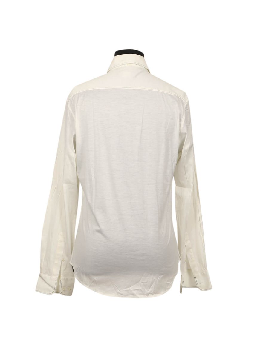 White Cotton Men's Shirt/Size-42