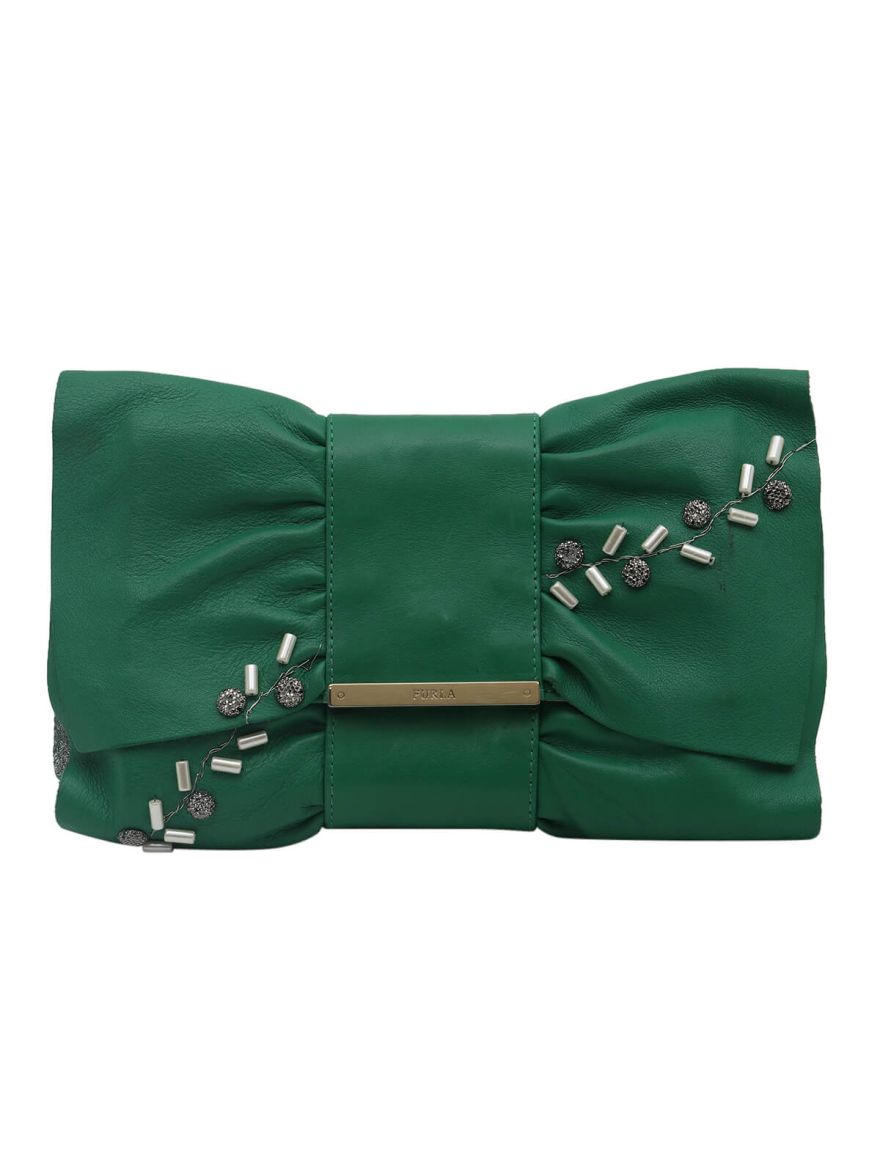 Hand Embroidered Green Clutch