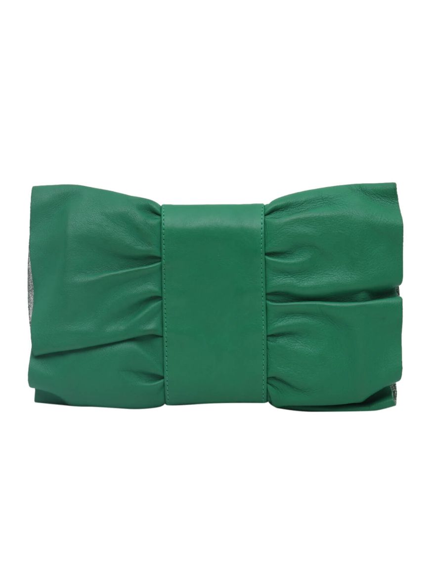 Hand Embroidered Green Clutch