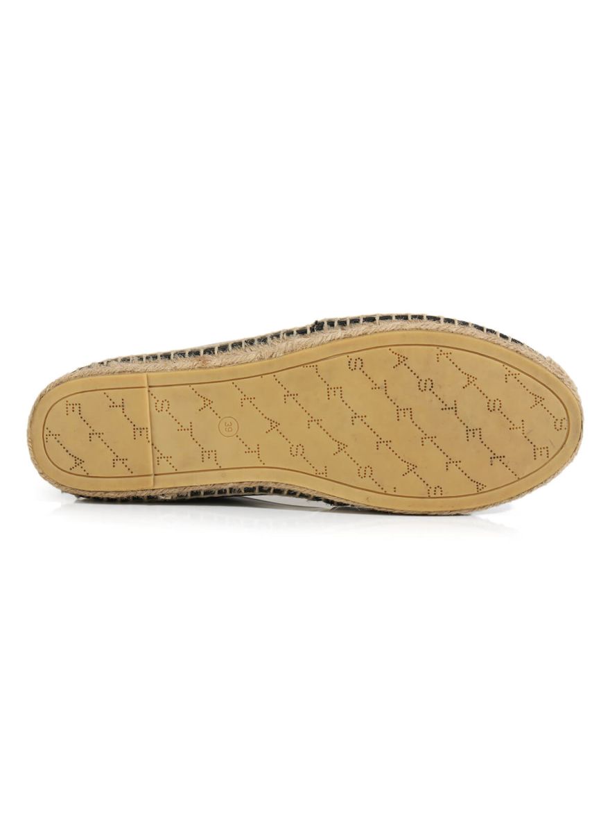 Selene Black Leather Espadrilles/Size-39EUR