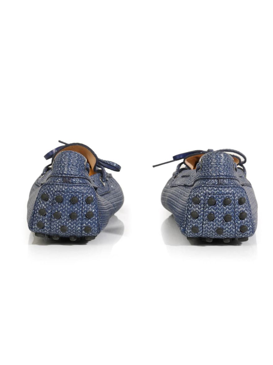 Gommino Blue Shimmer Slip-On Loafers/Size- 38.5EUR