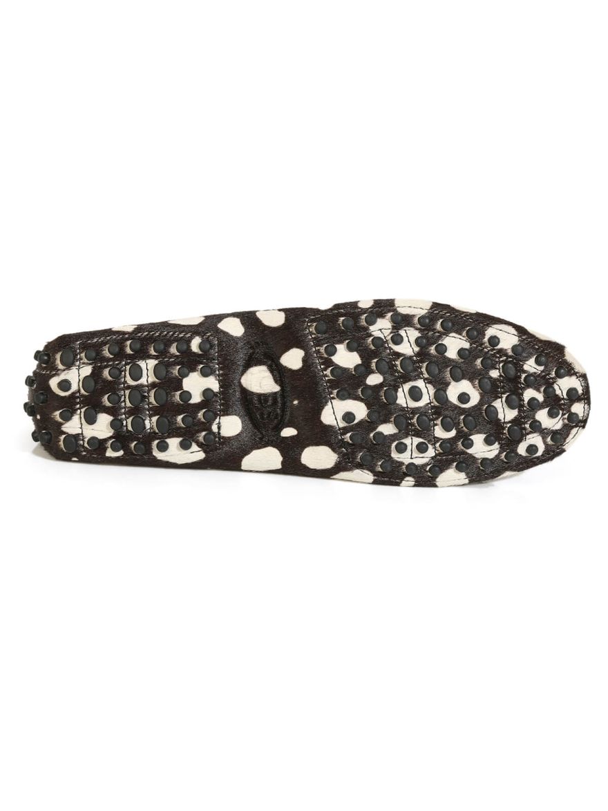 Black and White Spotted Pony Hair Loafers/Size-38.5EUR