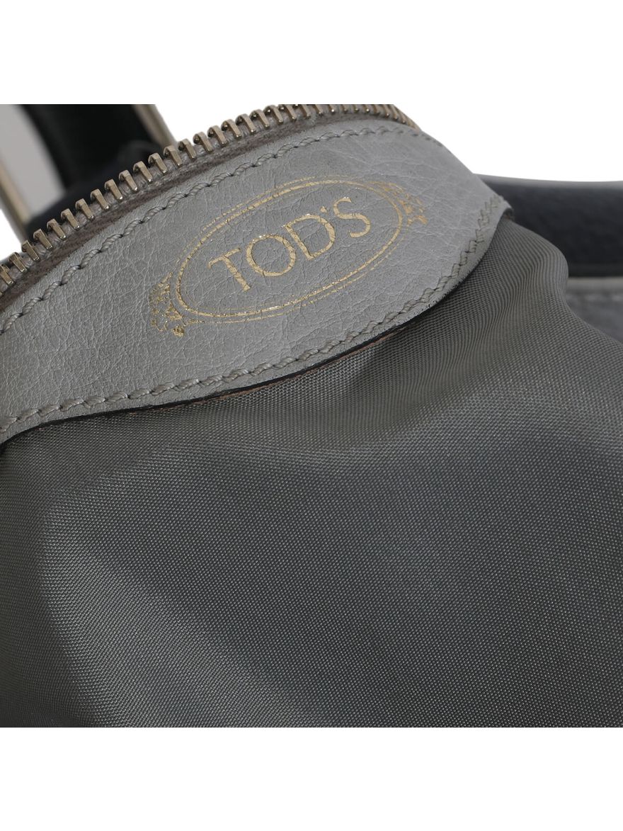 Blue Leather Tote Bag
