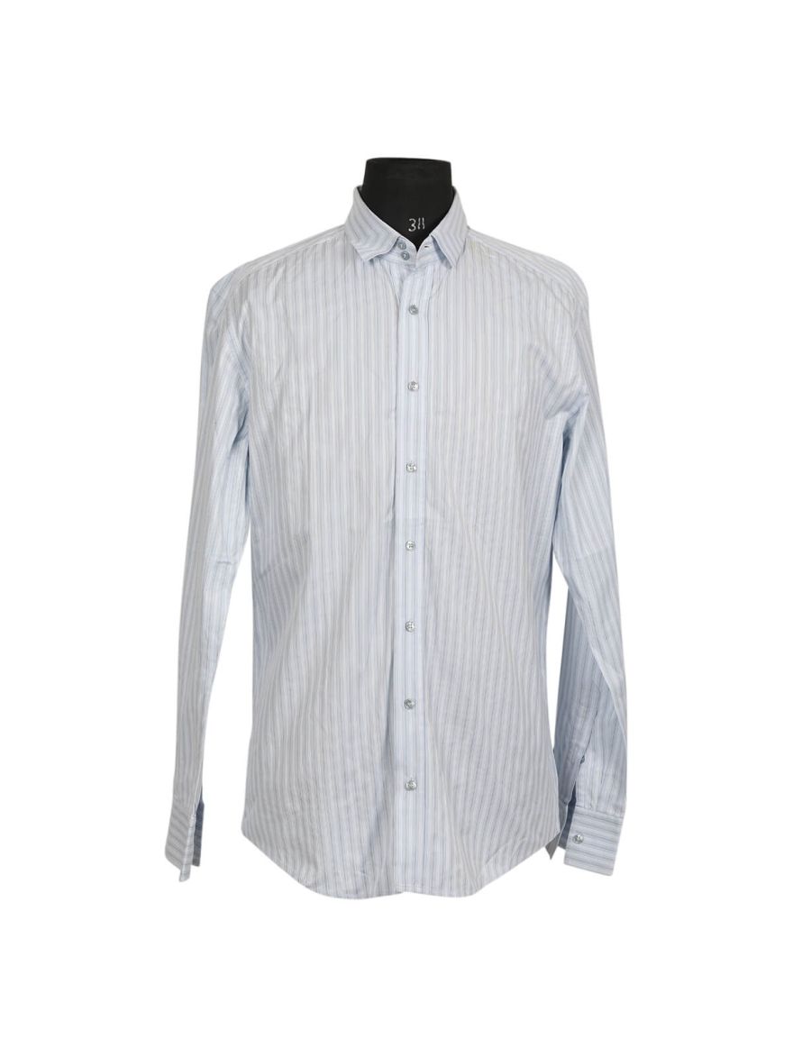 Sky Blue Striped Men's Shirt/Size-42