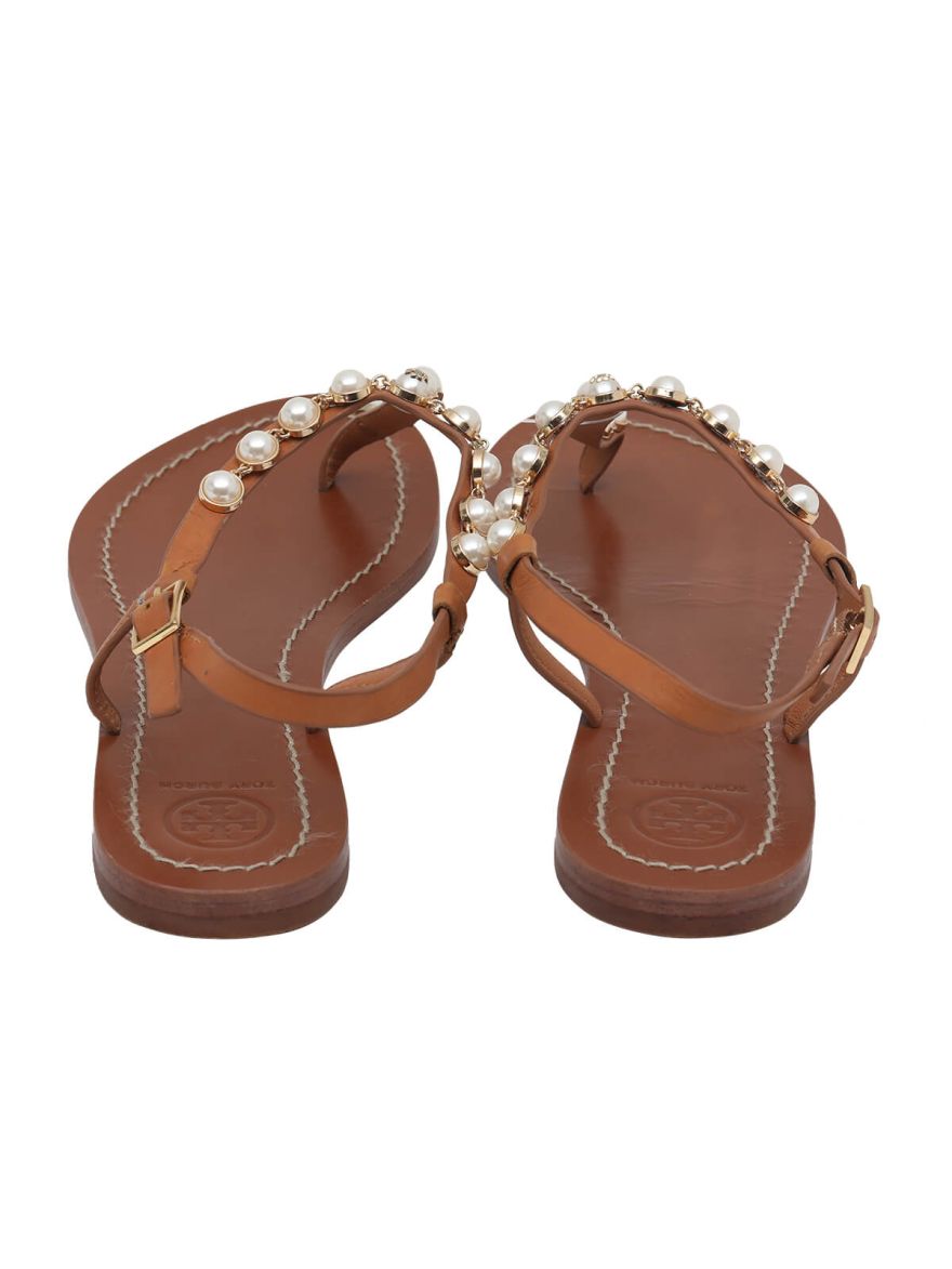 Brown Pearl Flats/Size-9M