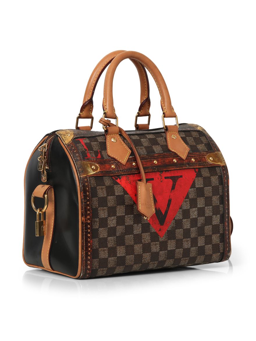 Damier Ebene Time Trunk Speedy Bandouliere 25 Medium