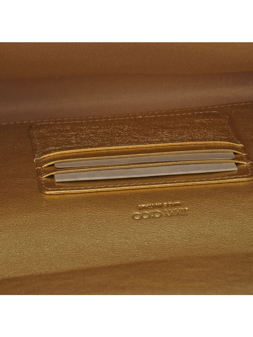 Metallic Silver Leather Milla Clutch Medium