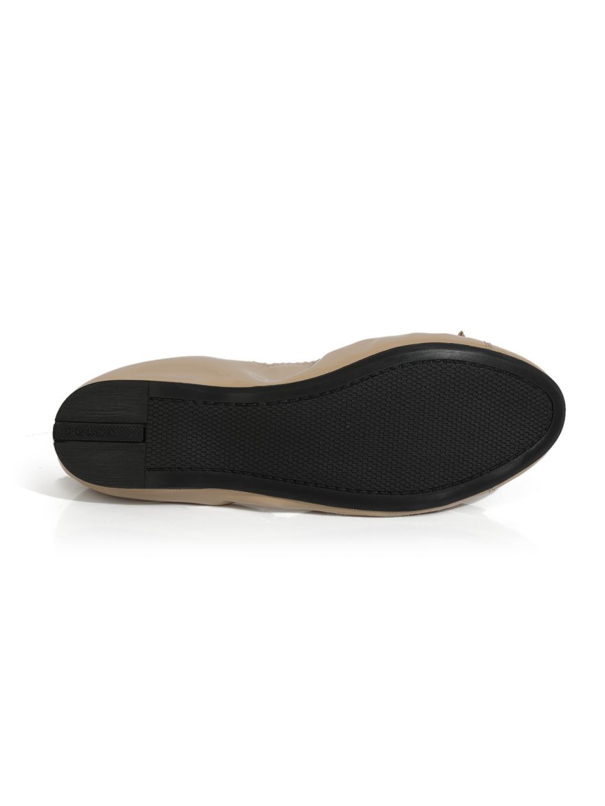 Beige patent leather Ballerinas-38
