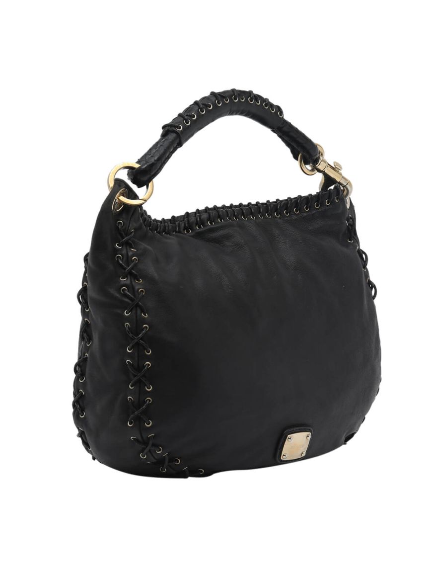 Black Leather Hobo Bag