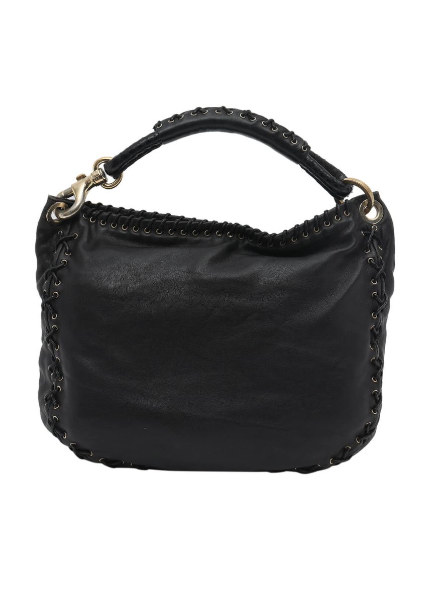 Black Leather Hobo Bag