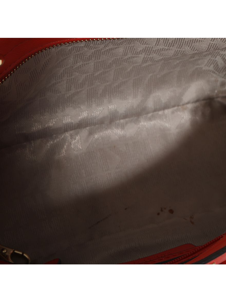 Coral Red Studded Crossbody Bag