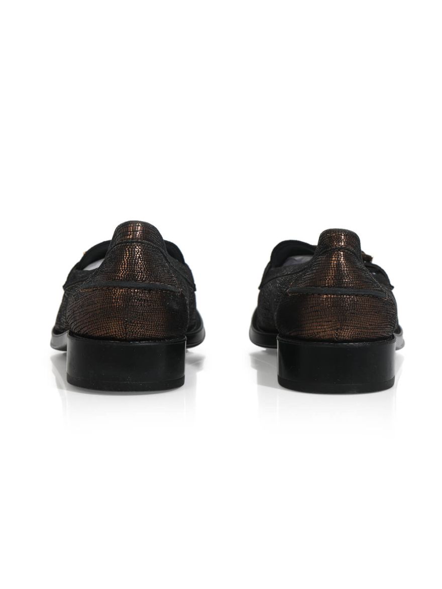 Brown Metallic Women's Loafers/Size: 40EUR