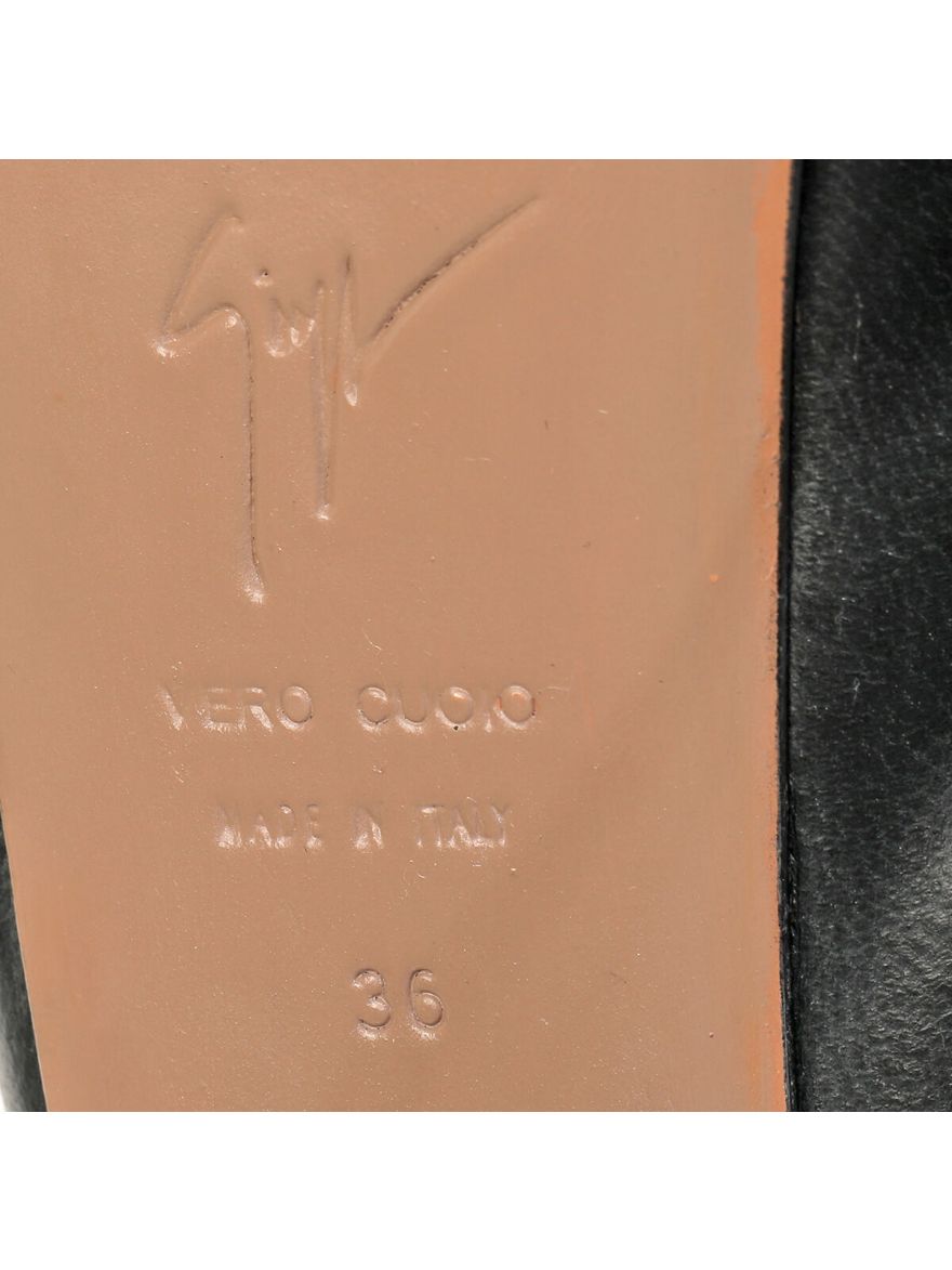 Black Platform Leather Boots//Size-36EUR