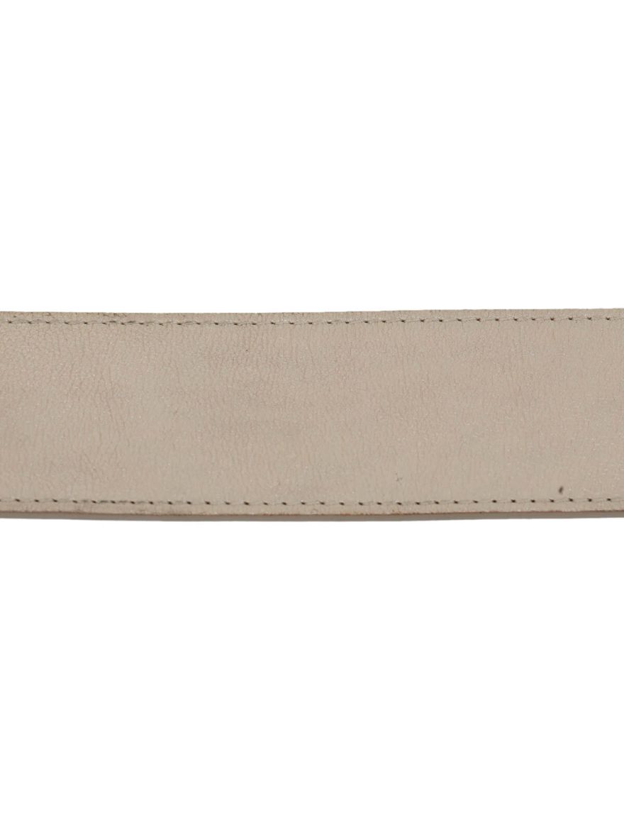 Metallic White Leather Belt For Women/Size-95