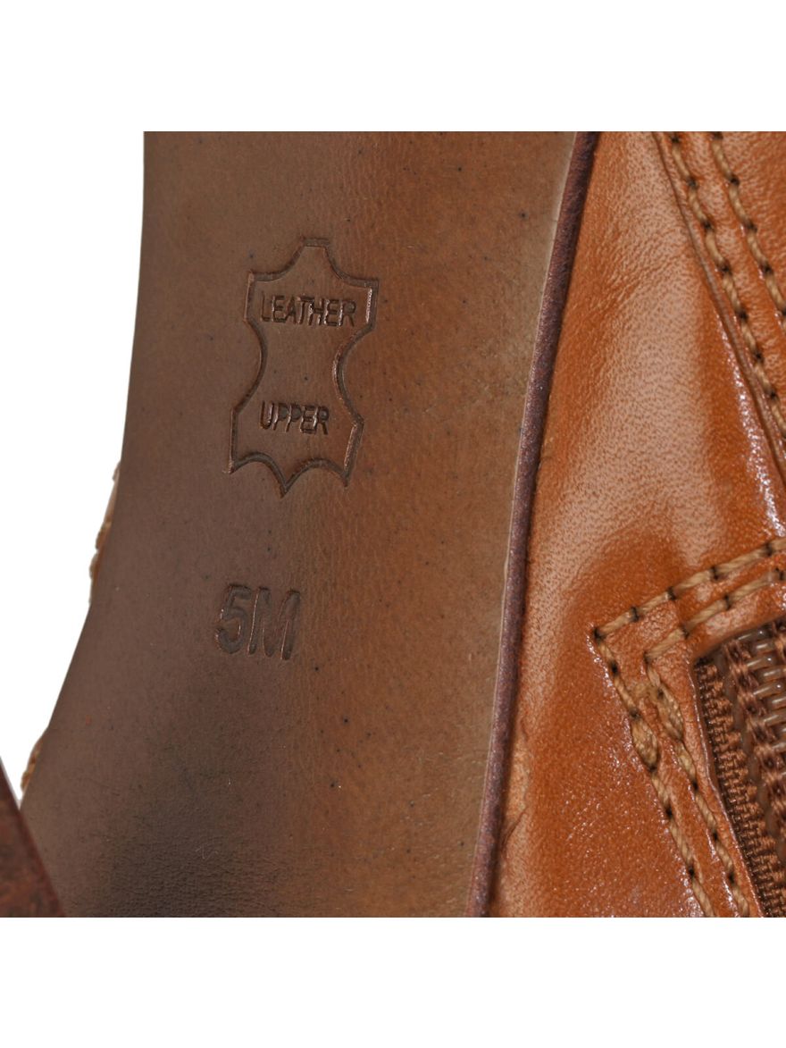 Tan Gold Buckle Ankle Boots/Size-5M