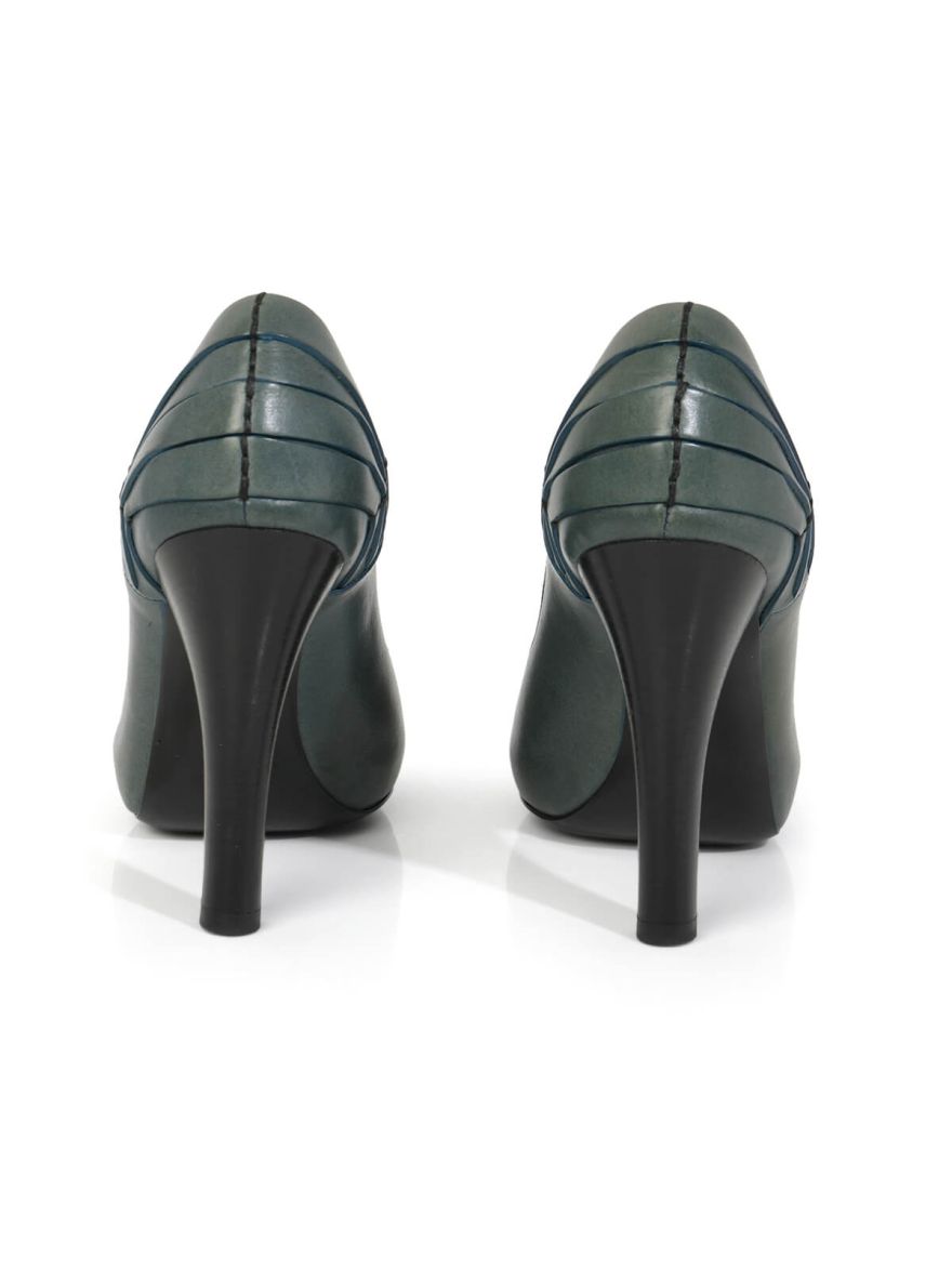 Green Peep Toe Pumps/Size-35EUR