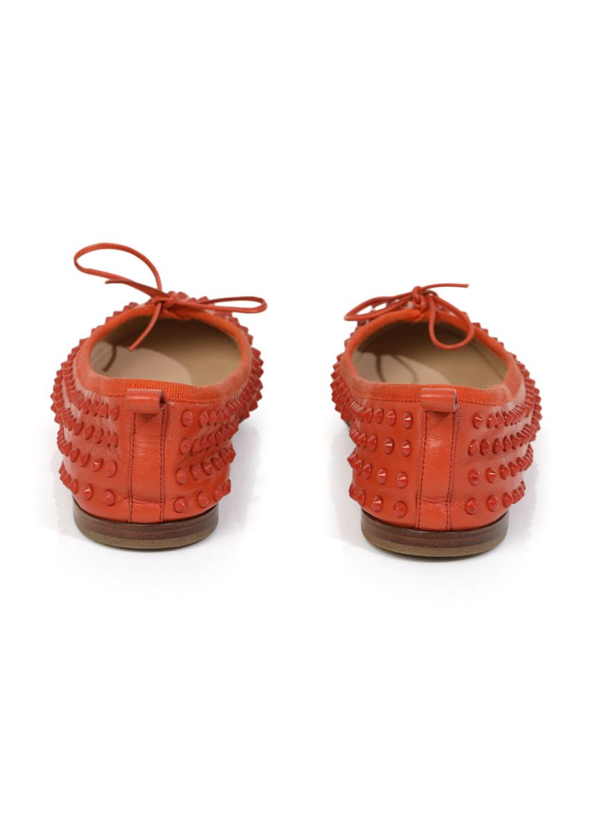 Orange Studded Ballet Flats/Size-34.5EUR