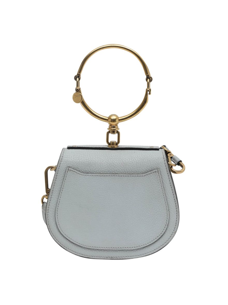 Leather & Suede Small Nile Bracelet Bag with Strap